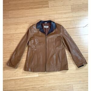 Pierotucci Lambskin Leather Jacket  Men Sz 48 Handmade Vintage Retro 70s Hipster